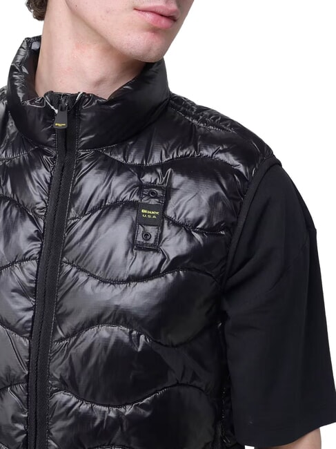 DANNY Chaleco acolchado sin capucha negro/beige natural - Chaquetas sin mangas para hombre.