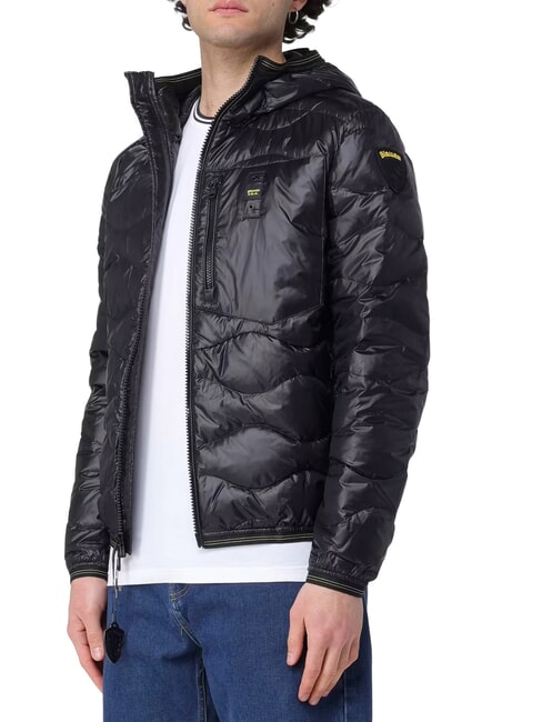 WAVE Chaqueta corta acolchada de plumas con capucha. negro - Chaquetas de plumas para hombre