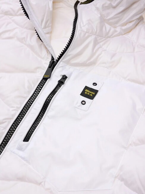 WAVE Chaqueta corta acolchada de plumas con capucha. blanco &oacute;ptico - Chaquetas de plumas para hombre