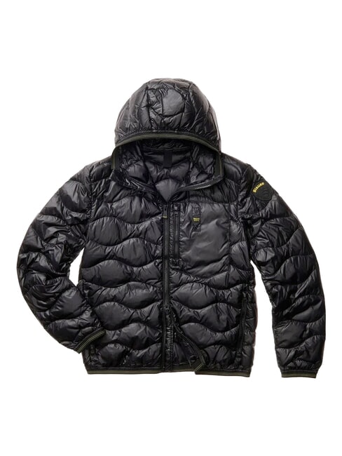 WAVE Chaqueta corta acolchada de plumas con capucha. negro - Chaquetas de plumas para hombre