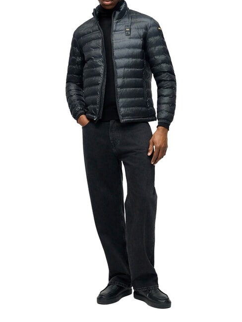 SEWALL Chaqueta corta acolchada de plum&oacute;n, cuello alto negro/gris 995 - Chaquetas de plumas para hombre