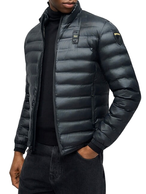 SEWALL Chaqueta corta acolchada de plum&oacute;n, cuello alto negro/gris 995 - Chaquetas de plumas para hombre