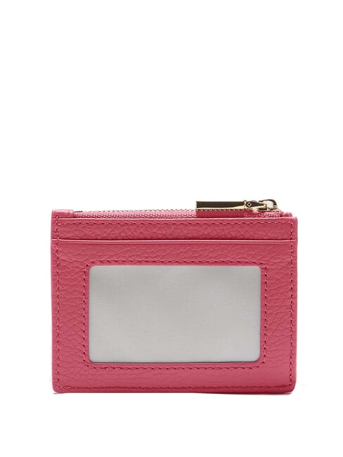 METALLIC SOFT Cartera plana de piel con textura palo de rosa - Carteras Mujer