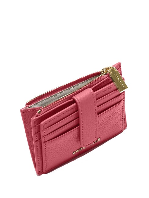 METALLIC SOFT Cartera plana de piel con textura palo de rosa - Carteras Mujer