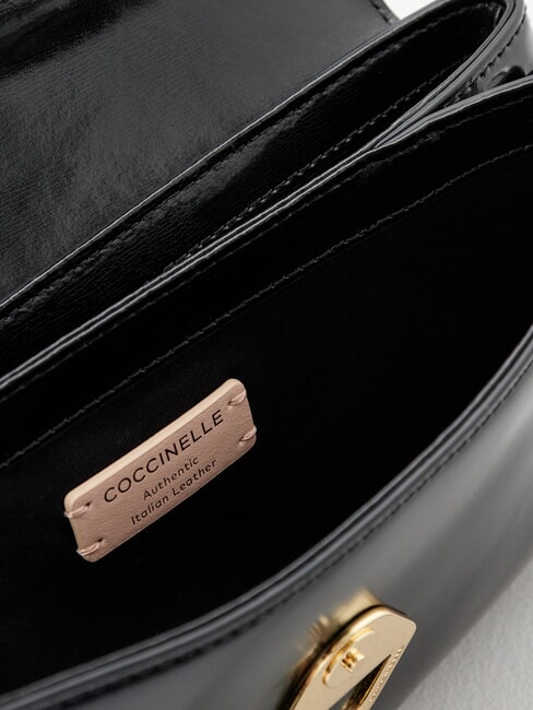 DEW SHINY CALF Minibolso de hombro negro - Bolsos Mujer