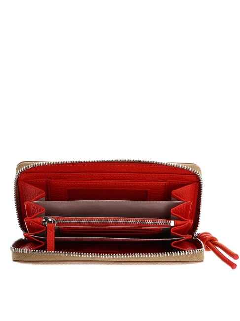 MYRTHA MAXI LOG Cartera grande de cuero con cremallera negro / rojo - Bolsos Mujer