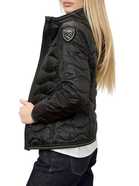 CAMELIA Chaqueta corta acolchada de plumas con capucha. negro - Chaquetas de plumas de mujer