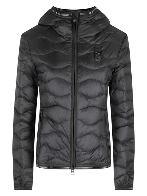 CAMELIA Chaqueta corta acolchada de plumas con capucha. negro - Chaquetas de plumas de mujer