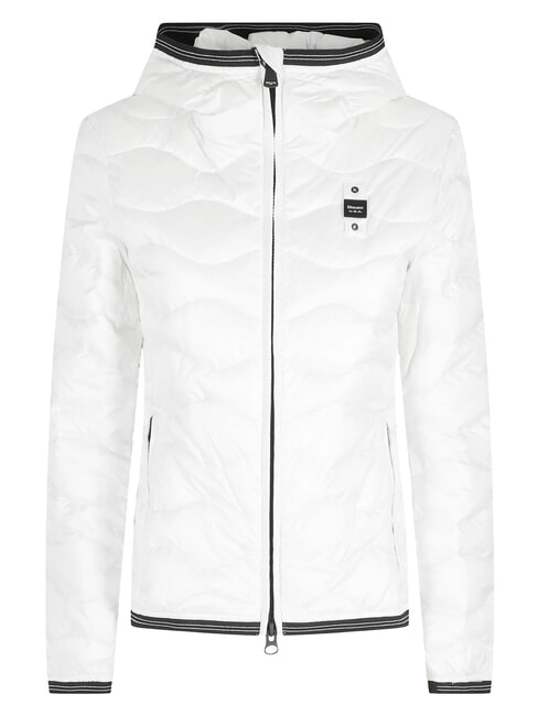 CAMELIA Chaqueta corta acolchada de plumas con capucha. Blanco como la nieve - Chaquetas de plumas de mujer