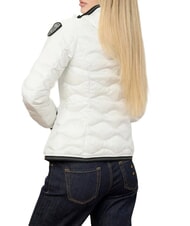 BLAUER CAMELIA Chaqueta corta acolchada de plumas con capucha. Blanco como la nieve - Chaquetas de plumas de mujer - 3