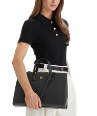 TOMMY HILFIGER TH DAILY Bolso de mano con correa de hombro extra&iacute;ble negro - Bolsos Mujer - 2