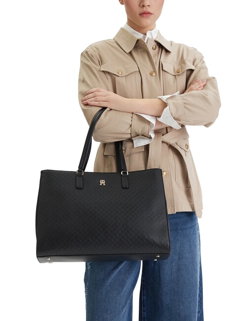 TH DAILY Bolso de hombro tipo tote negro - Bolsos Mujer