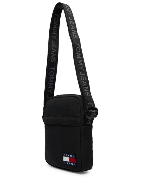 TJ ESS DAILY Bolsa de nailon reciclado negro - Bandoleras Hombre