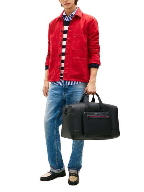 TH FOUNDATION Bolsa de lona con correa para el hombro negro - Bolsas de viaje