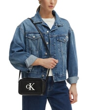 CALVIN KLEIN BOLD MONOGRAM Mini bolso de hombro blanco y negro - Bolsos Mujer - 2