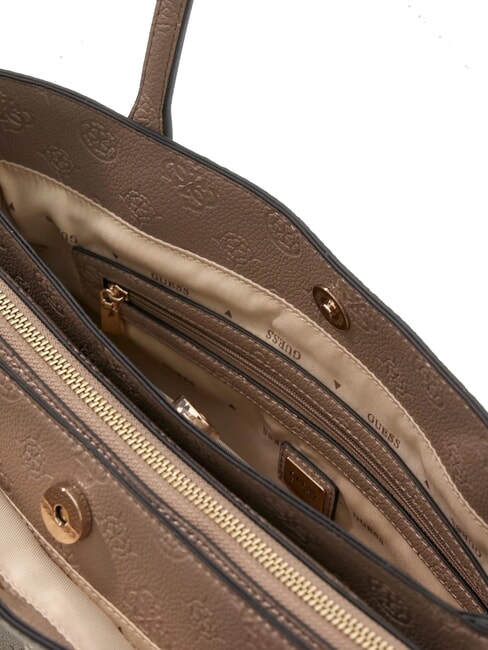 ANISE Bolso de hombro logotipo de color topo oscuro - Bolsos Mujer