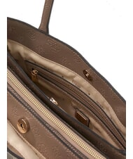 GUESS ANISE Bolso de hombro logotipo de color topo oscuro - Bolsos Mujer - 3