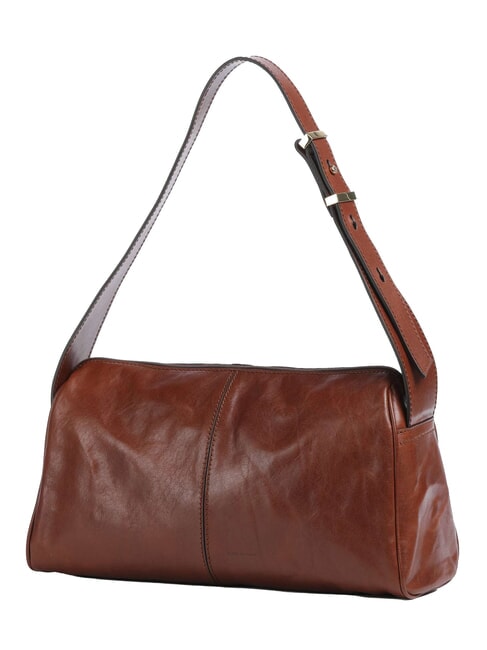 FLORA Bolso de hombro de piel BROWN - Bolsos Mujer