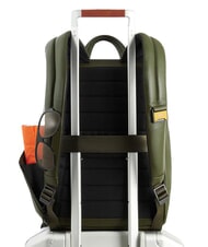 PIQUADRO RUSSEL Mochila de cuero para port&aacute;til de 15,6" VERDE - Mochilas para port&aacute;til - 3