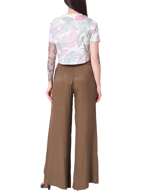 SCRIPT CROP Camiseta de algod&oacute;n estampado de jungla de chocolate s - camiseta