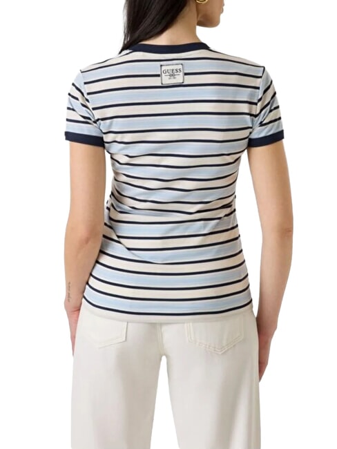 STRIPED MINI 4G LOGO Camiseta a rayas blanco crema y sombreado - camiseta