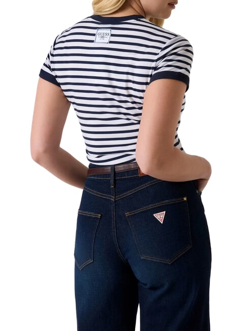 STRIPED MINI 4G LOGO Camiseta a rayas azul ennegrecido y w - camiseta