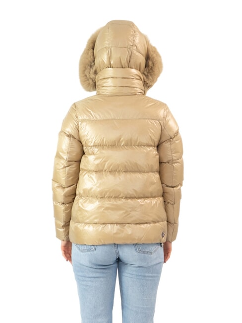 ORIGINALS FRIENDLY Chaqueta de plumas con capucha acero color camello - Chaquetas de plumas de mujer