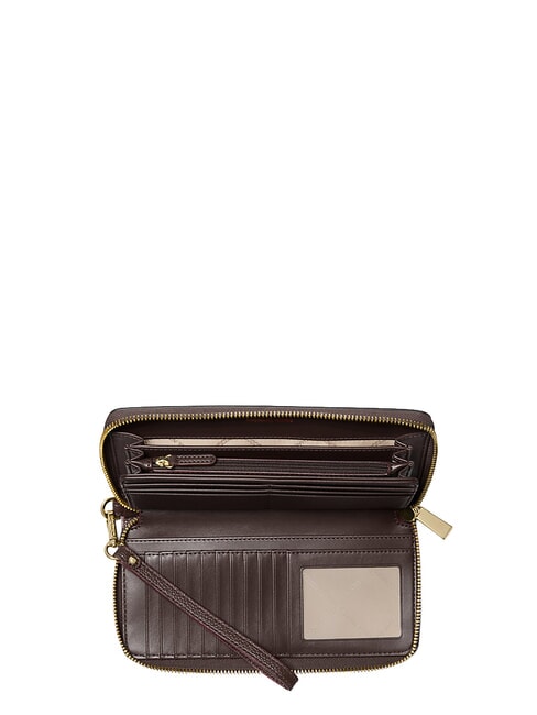 JET SET Cartera grande de cuero con cremallera. marr&oacute;n - Carteras Mujer