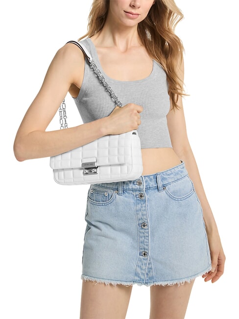 TRIBECA Bolso de hombro de piel blanco - Bolsos Mujer