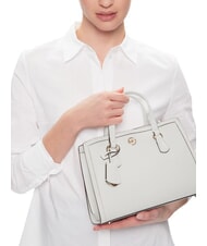 MICHAEL KORS CHANTAL Bolso de mano con correa para el hombro, de piel. blanco - Bolsos Mujer - 2