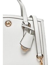 MICHAEL KORS CHANTAL Bolso de mano con correa para el hombro, de piel. blanco - Bolsos Mujer - 6