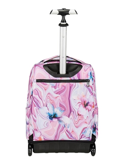 FANTASY GRS Mochila con carrito de 2 ruedas, fija flor de marmol - Mochilas con ruedas