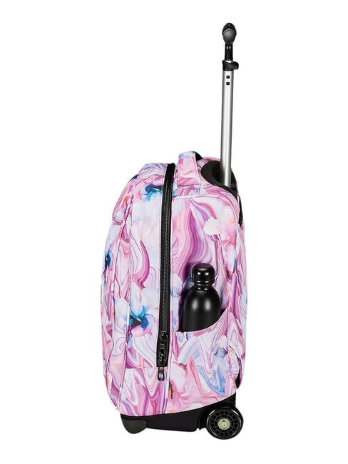 FANTASY GRS Mochila con carrito de 2 ruedas, fija flor de marmol - Mochilas con ruedas