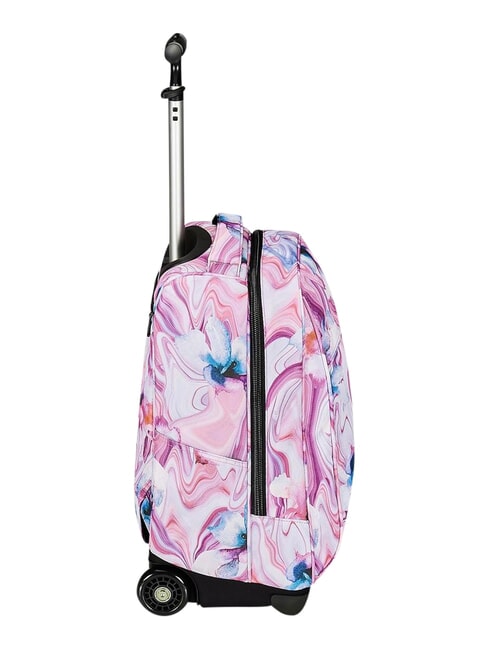 FANTASY GRS Mochila con carrito de 2 ruedas, fija flor de marmol - Mochilas con ruedas