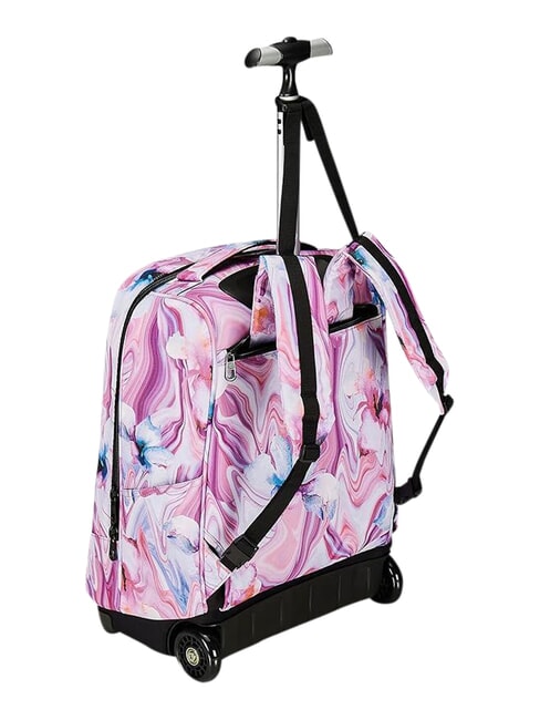 FANTASY GRS Mochila con carrito de 2 ruedas, fija flor de marmol - Mochilas con ruedas
