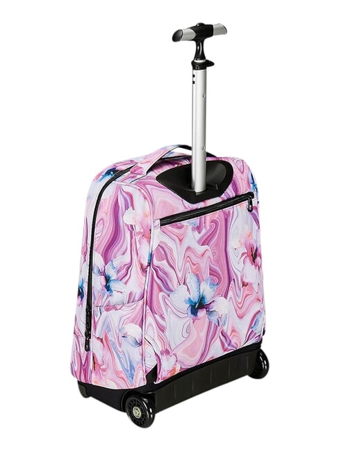 FANTASY GRS Mochila con carrito de 2 ruedas, fija flor de marmol - Mochilas con ruedas