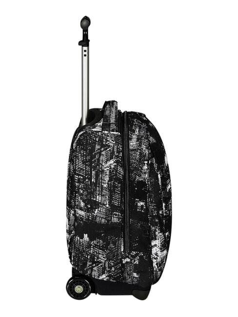 FANTASY GRS Mochila con carrito de 2 ruedas, fija ciudad negra - Mochilas con ruedas