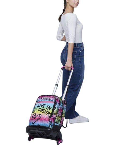 COLOUR EXPRESSION Mochila con carrito de 3 ruedas, desmontable RODAMINA ROJA - Mochilas con ruedas