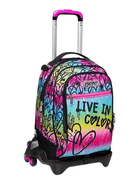 COLOUR EXPRESSION Mochila con carrito de 3 ruedas, desmontable RODAMINA ROJA - Mochilas con ruedas