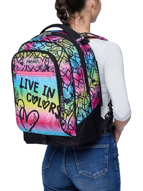 COLOUR EXPRESSION Mochila con carrito de 3 ruedas, desmontable RODAMINA ROJA - Mochilas con ruedas