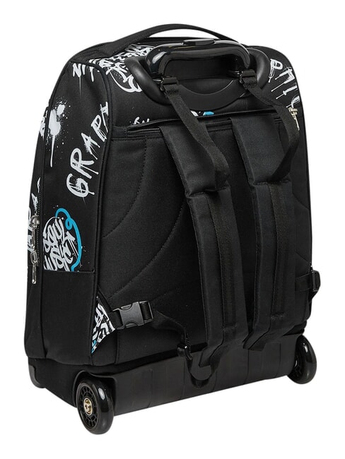 GRAFFITI BOY Mochila con carrito de 2 ruedas, fija negro - Mochilas con ruedas