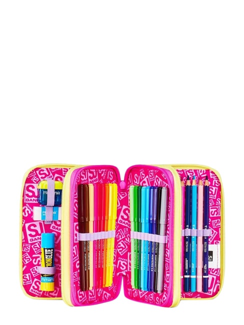 GAME-LED GIRL Estuche para l&aacute;pices con 3 cremalleras mu&ntilde;eca rosa - Estuches y Accesorios