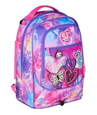 SJGANG TINYPATCH GIRL Mochila con carrito de 3 ruedas, desmontable BOSQUE DE RAYAS NEGRAS - Mochilas con ruedas - 3