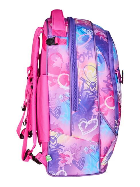 TINYPATCH GIRL Mochila con carrito de 3 ruedas, desmontable BOSQUE DE RAYAS NEGRAS - Mochilas con ruedas