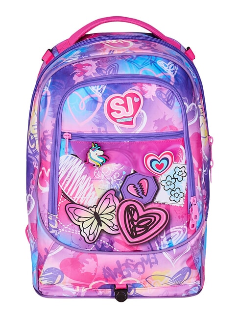 TINYPATCH GIRL Mochila con carrito de 3 ruedas, desmontable BOSQUE DE RAYAS NEGRAS - Mochilas con ruedas