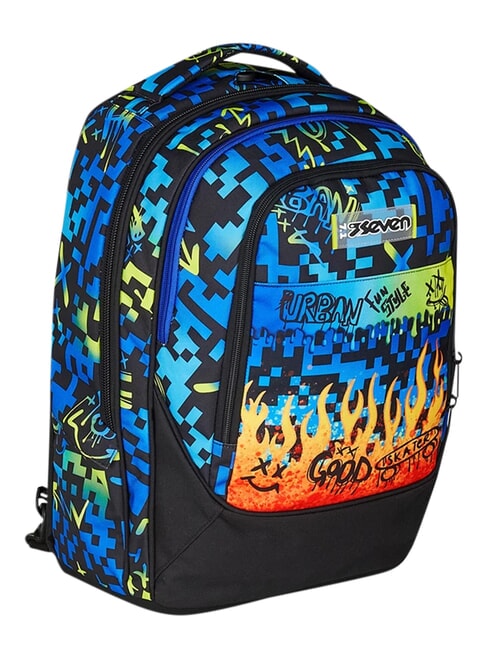 SCRIBBLED FLAME Mochila con carrito de 2 ruedas desmontable Pineneedle - Mochilas con ruedas