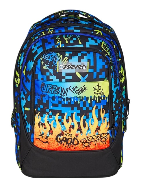 SCRIBBLED FLAME Mochila con carrito de 2 ruedas desmontable Pineneedle - Mochilas con ruedas