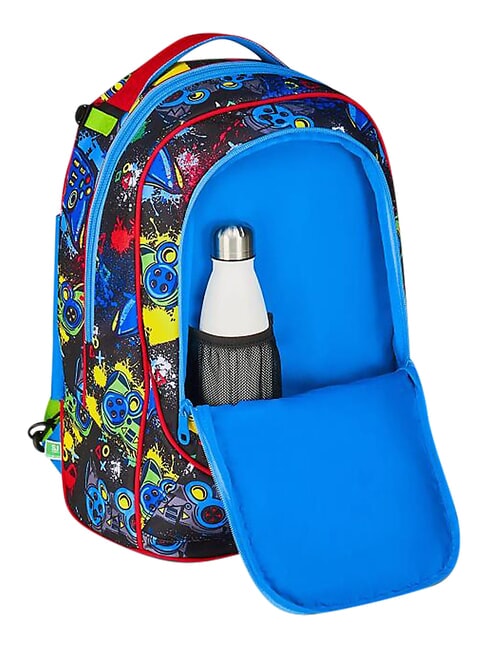 GAME-LED Mochila con carrito de 3 ruedas, desmontable Rojo fuego - Mochilas con ruedas