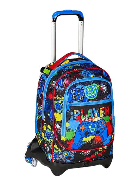 GAME-LED Mochila con carrito de 3 ruedas, desmontable Rojo fuego - Mochilas con ruedas
