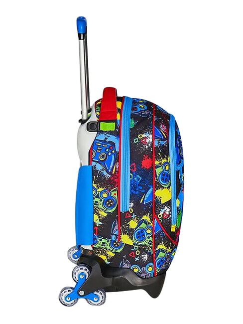 GAME-LED Mochila con carrito de 3 ruedas, desmontable Rojo fuego - Mochilas con ruedas